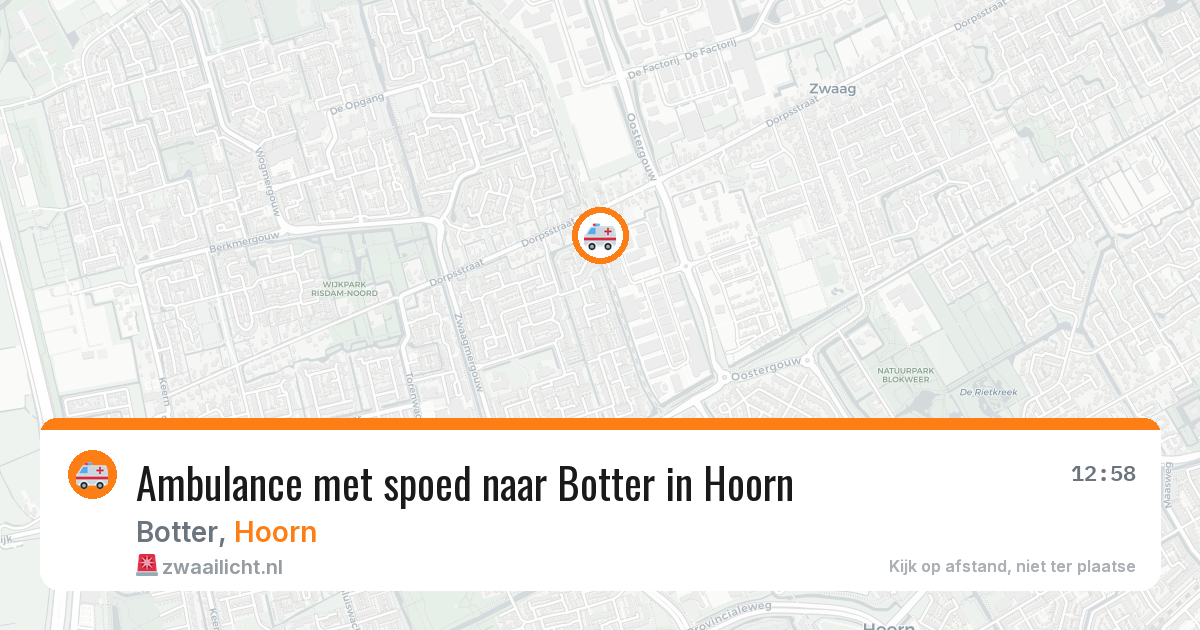 Ambulance met spoed naar Botter in Hoorn — 2 aug 2026