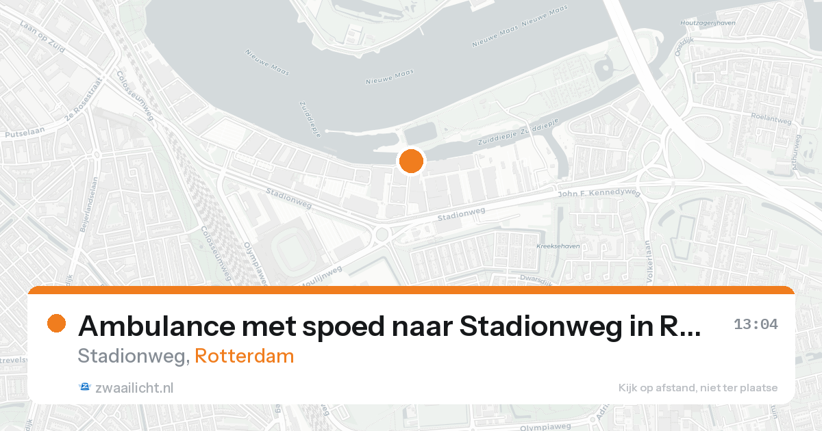 Ambulance met spoed naar Stadionweg in Rotterdam — 23 aug 2026
