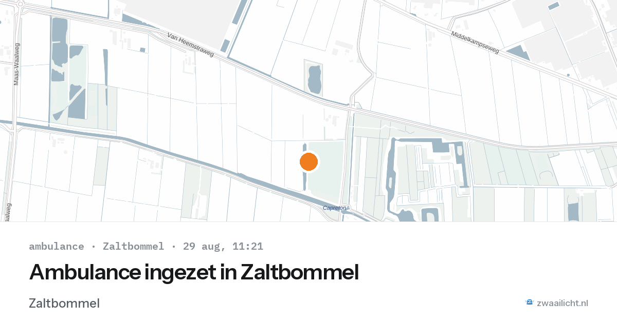 Ambulance ingezet in Zaltbommel — 29 aug 2026