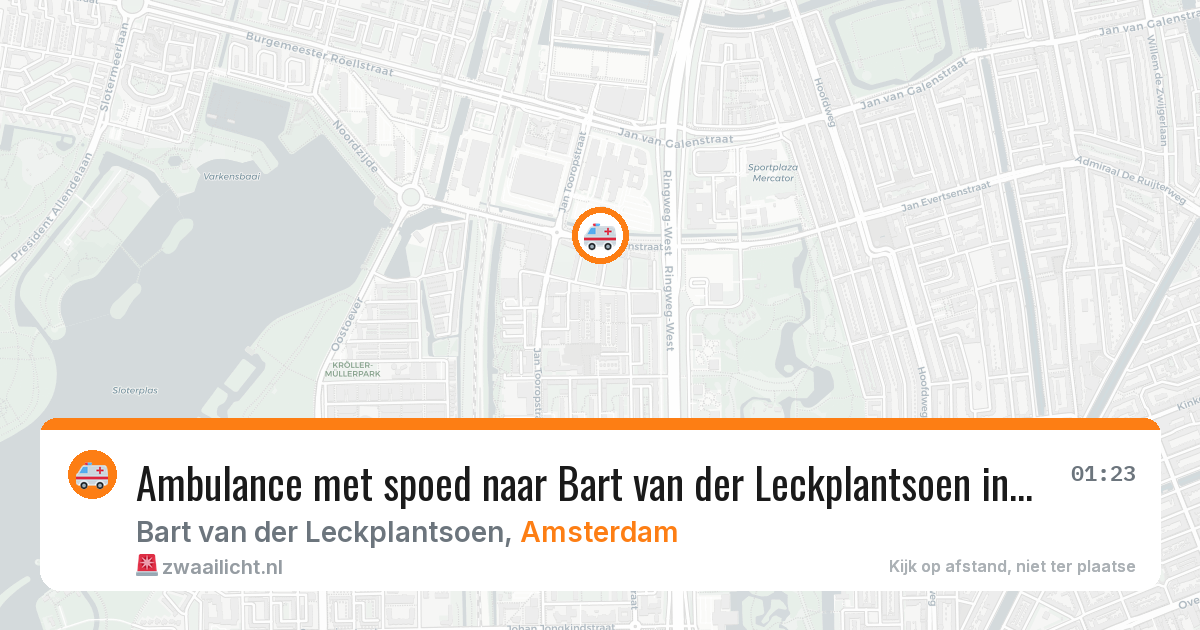 Ambulance met spoed naar Bart van der Leckplantsoen in Amsterdam — 20 mei 2026