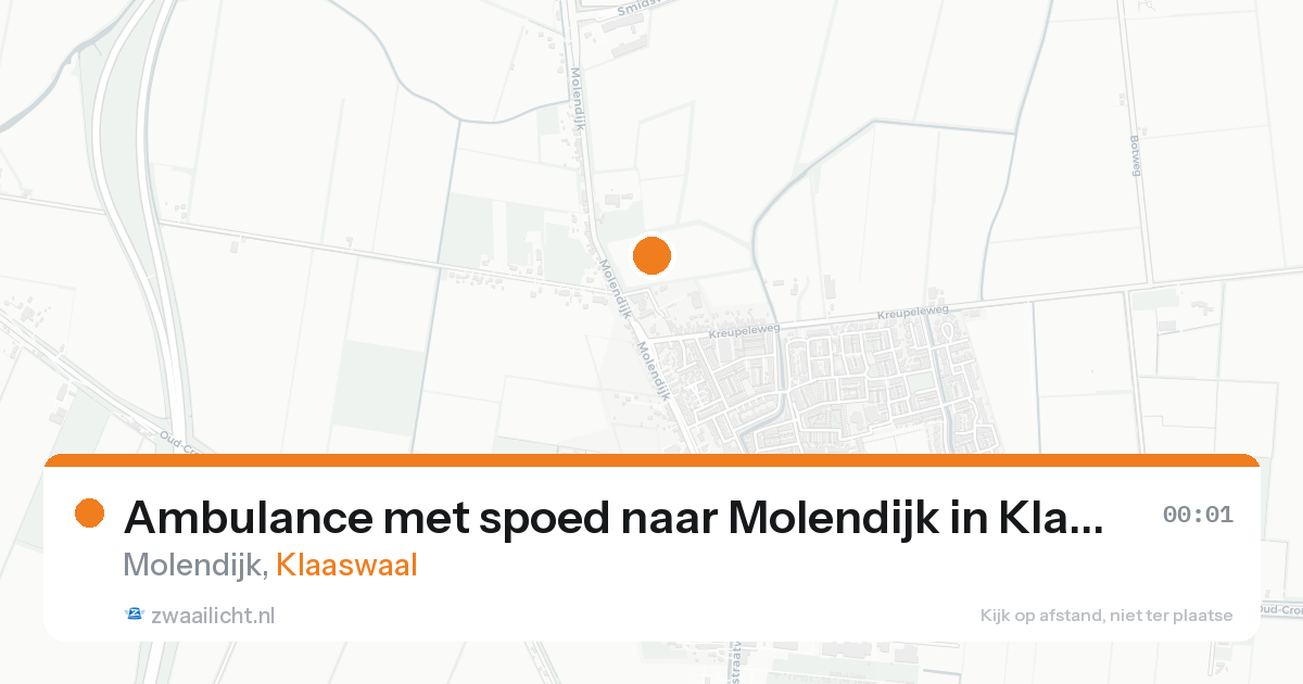 Ambulance met spoed naar Molendijk in Klaaswaal — 16 aug 2026