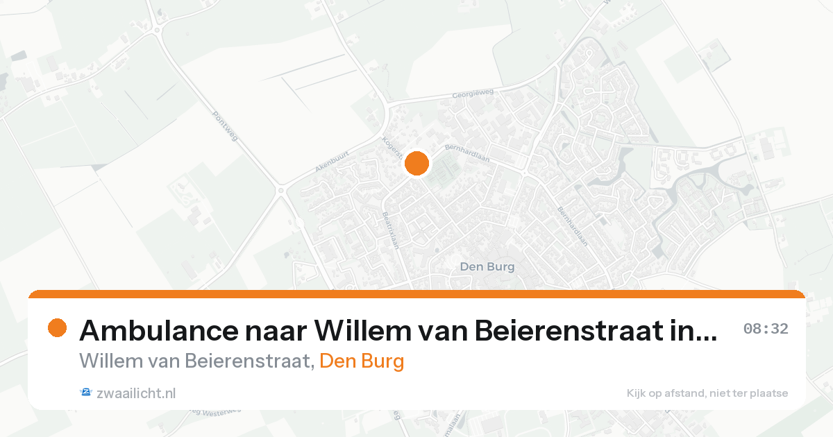 Ambulance naar Willem van Beierenstraat in Den Burg — 21 aug 2026