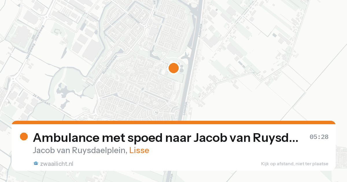 Ambulance met spoed naar Jacob van Ruysdaelplein in Lisse — 22 aug 2026