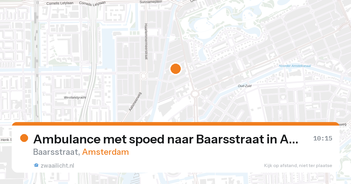 Ambulance met spoed naar Baarsstraat in Amsterdam — 27 aug 2026