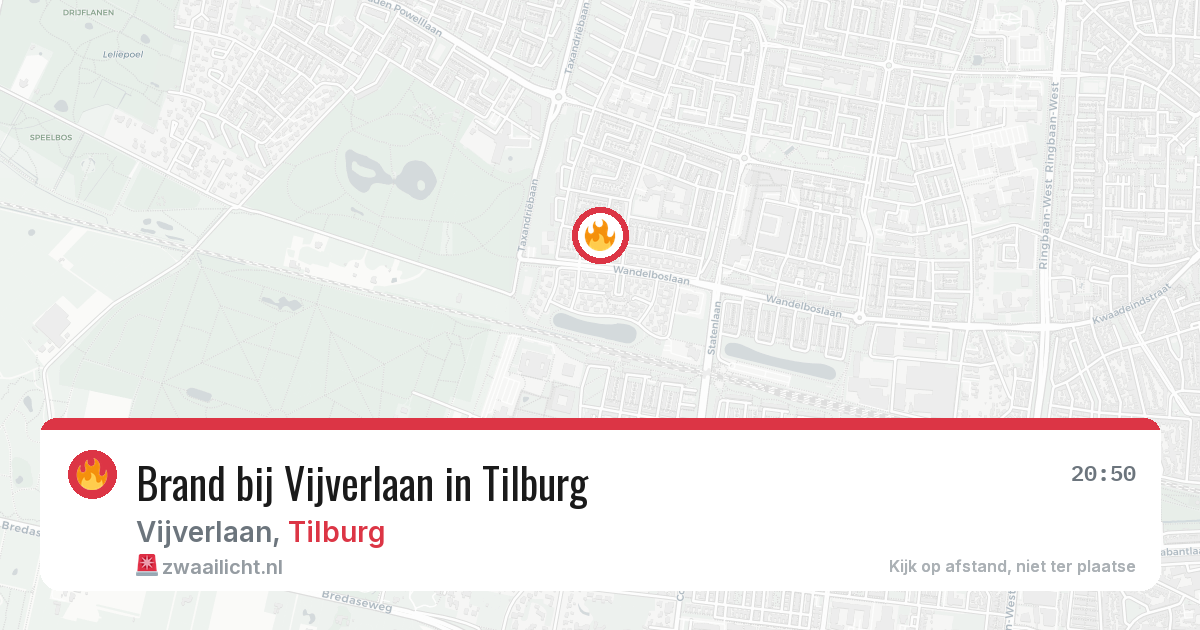 Brand bij Vijverlaan in Tilburg — 21 jun 2026