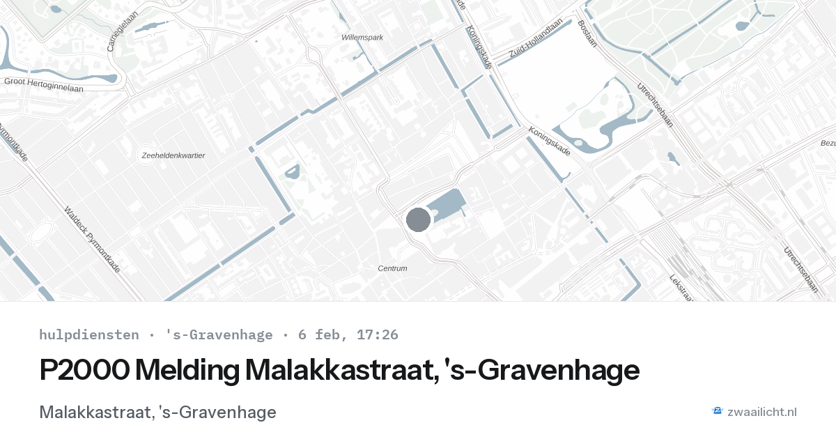 P2000 Melding Malakkastraat, 's-Gravenhage — 6 feb 2026