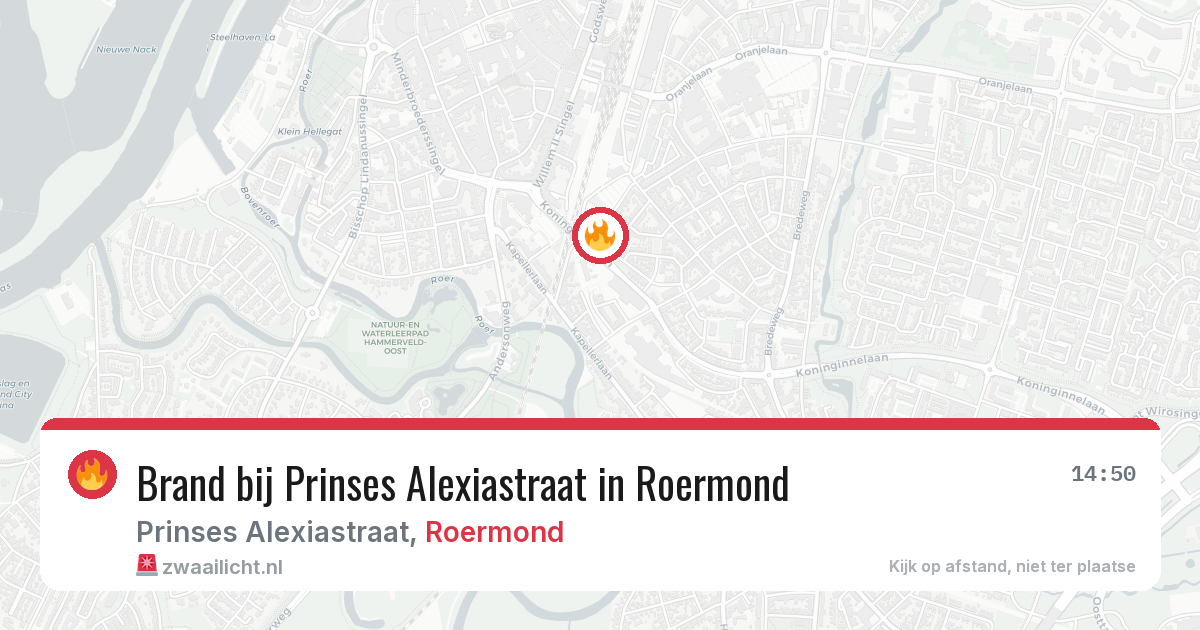 Brand bij Prinses Alexiastraat in Roermond — 20 jul 2026