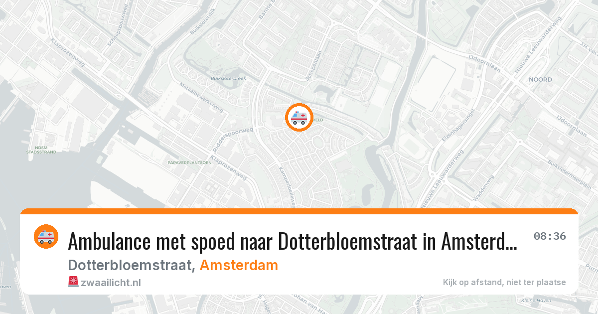 Ambulance met spoed naar Dotterbloemstraat in Amsterdam — 13 aug 2026