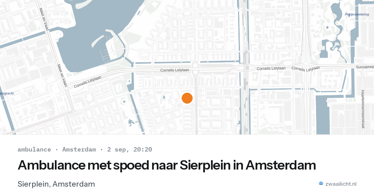 Ambulance met spoed naar Sierplein in Amsterdam — 2 sep 2026