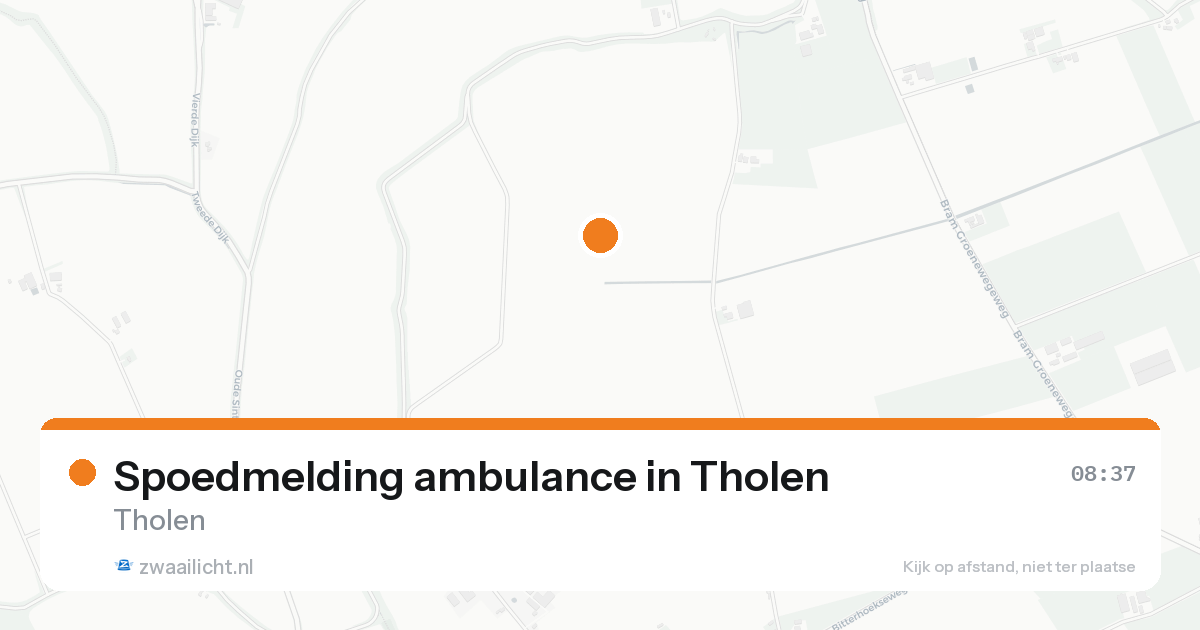 Spoedmelding ambulance in Tholen — 15 aug 2026