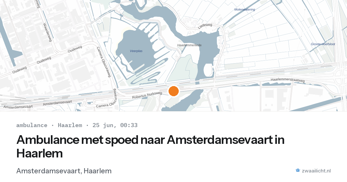 Ambulance met spoed naar Amsterdamsevaart in Haarlem — 24 jun 2026