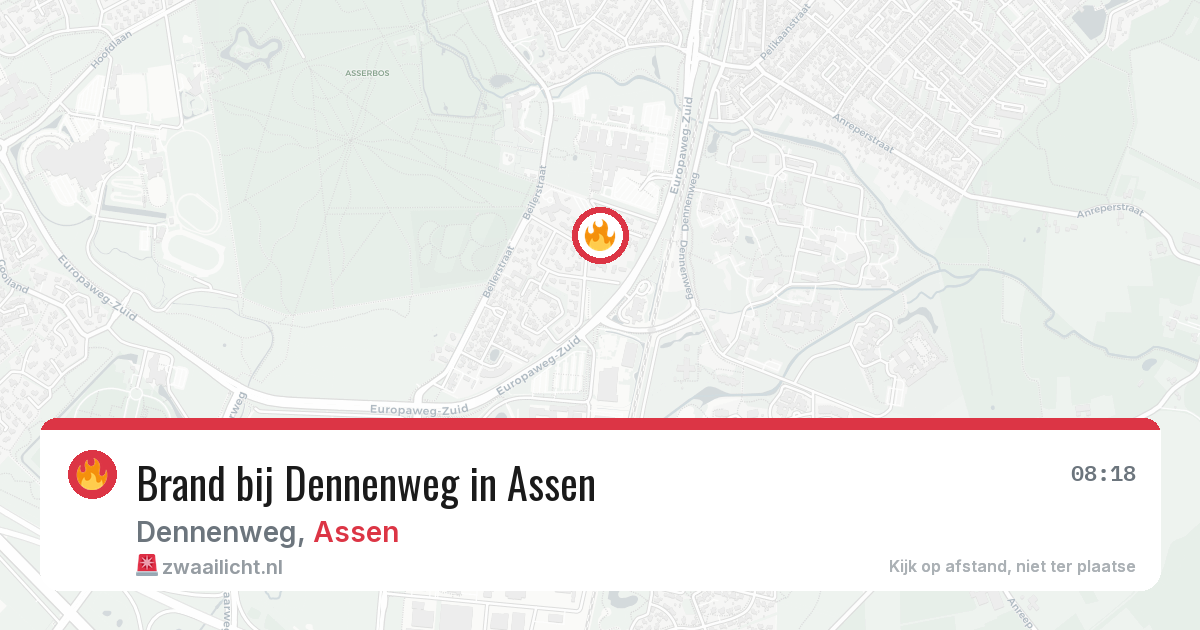 Brand bij Dennenweg in Assen — 26 mei 2026
