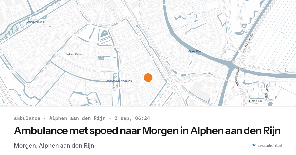 Ambulance met spoed naar Morgen in Alphen aan den Rijn — 2 sep 2026