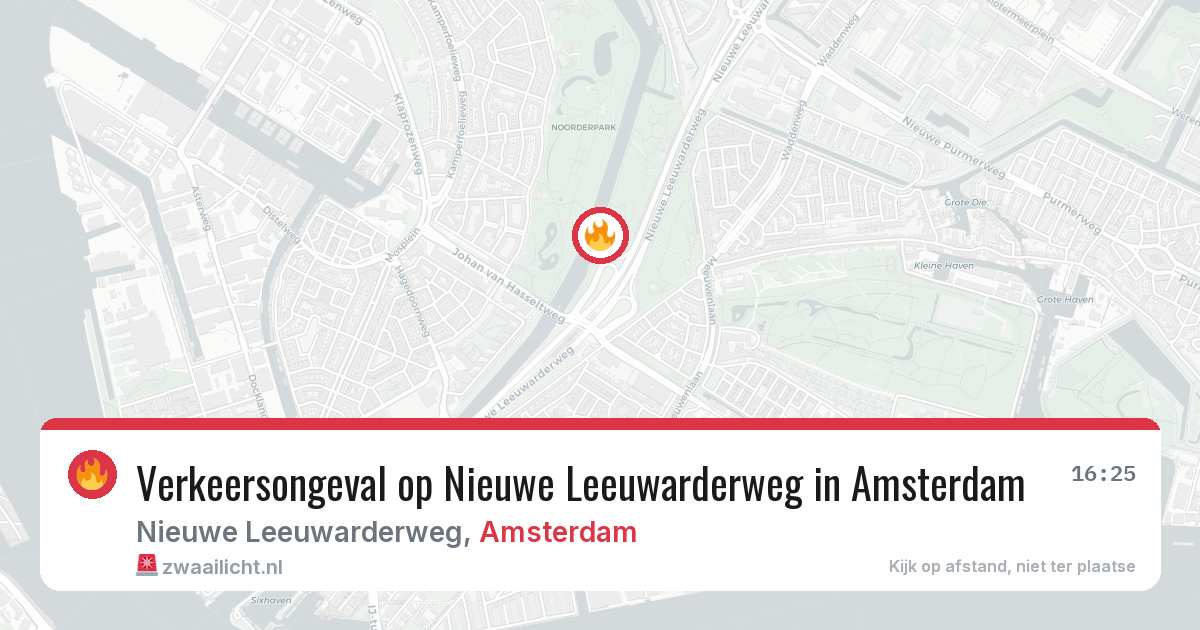 Verkeersongeval op Nieuwe Leeuwarderweg in Amsterdam — 26 mei 2026