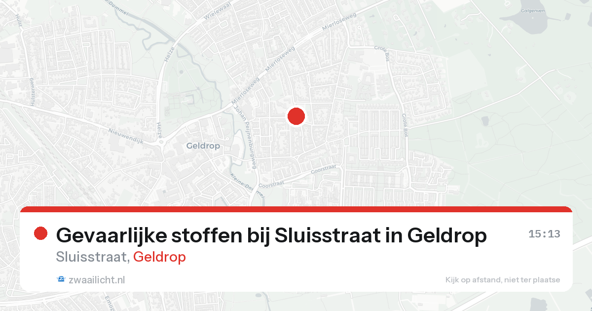 Gevaarlijke stoffen bij Sluisstraat in Geldrop — 15 feb 2026