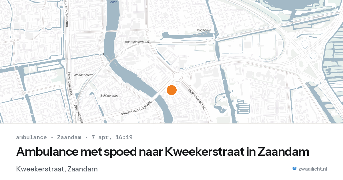 Ambulance met spoed naar Kweekerstraat in Zaandam — 7 apr 2026