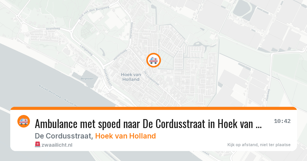 Ambulance met spoed naar De Cordusstraat in Hoek van Holland — 9 jun 2026