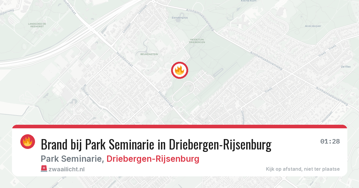 Brand bij Park Seminarie in Driebergen-Rijsenburg — 19 jun 2026