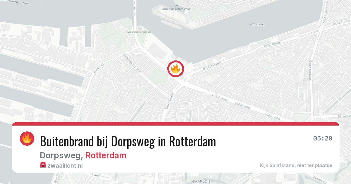 Buitenbrand bij Dorpsweg in Rotterdam — 22 jun 2026
