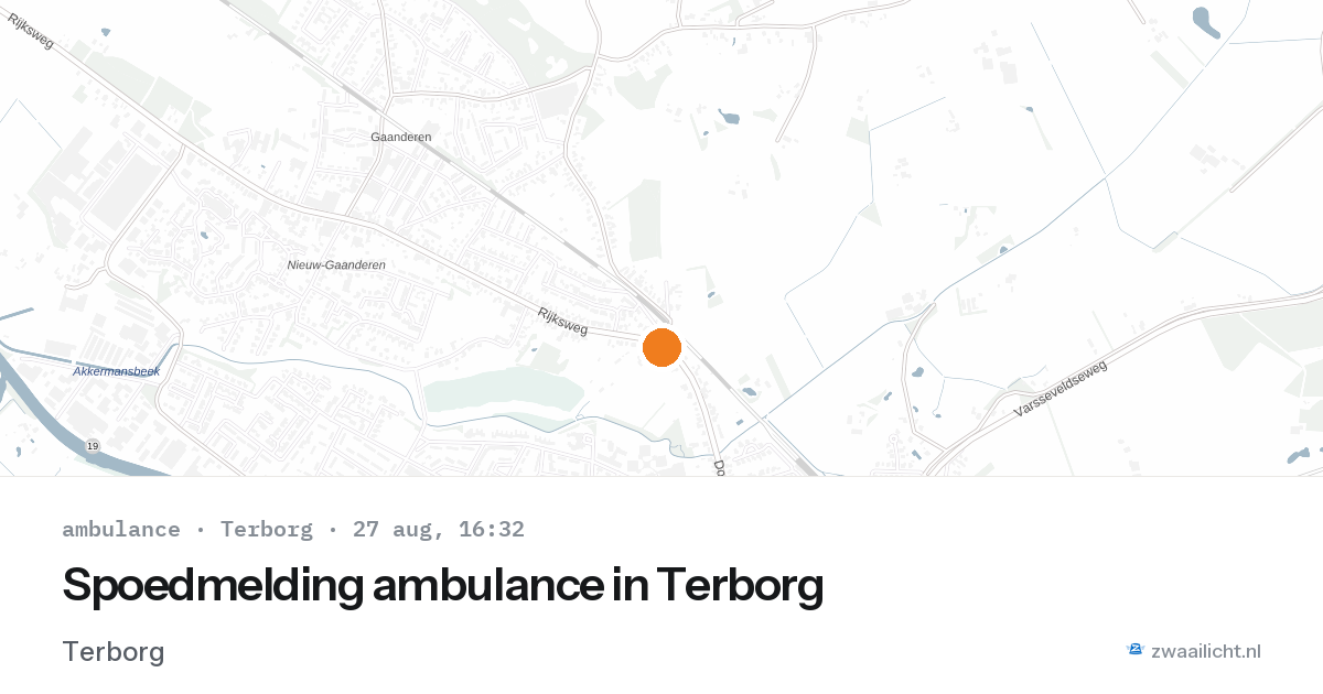Spoedmelding ambulance in Terborg — 27 aug 2026