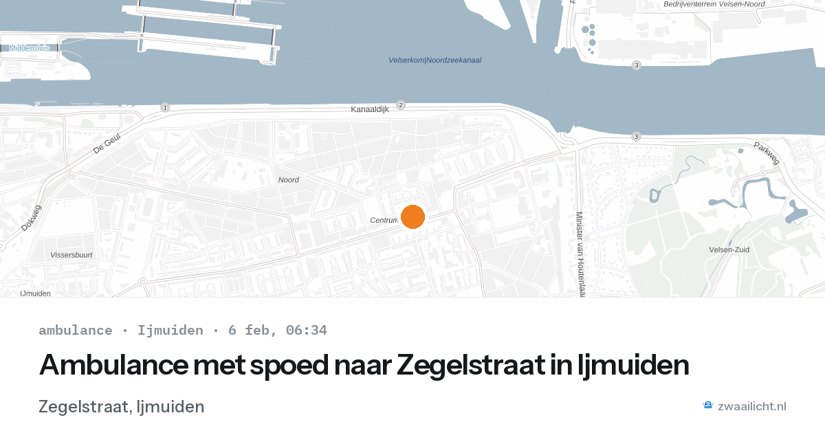 Ambulance met spoed naar Zegelstraat in Ijmuiden — 6 feb 2026