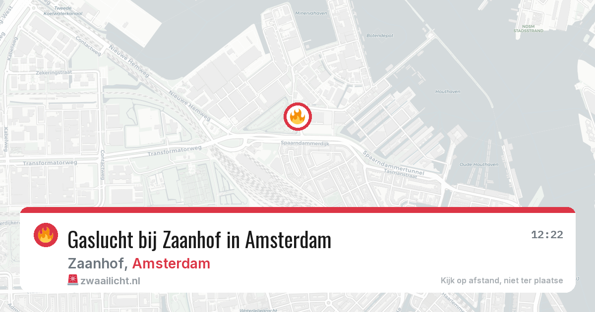 Gaslucht bij Zaanhof in Amsterdam — 31 jul 2026