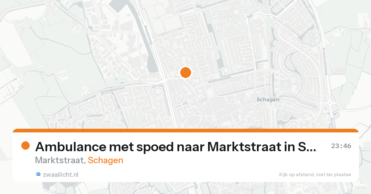 Ambulance met spoed naar Marktstraat in Schagen — 16 aug 2026