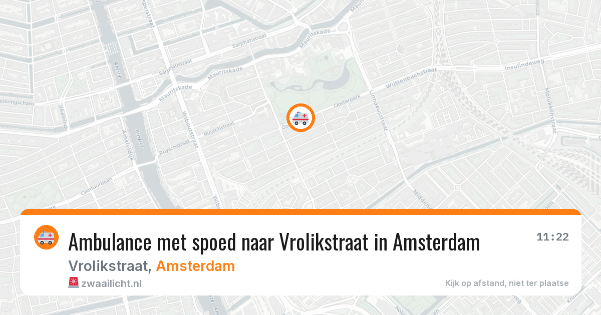 Ambulance met spoed naar Vrolikstraat in Amsterdam — 29 jun 2026
