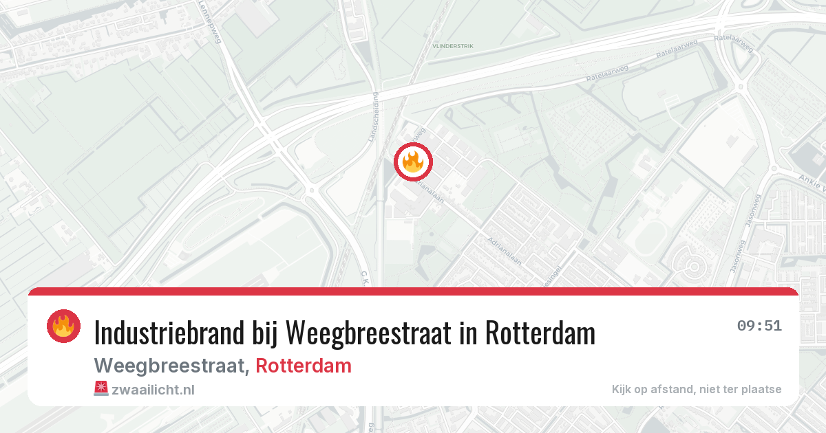 Industriebrand bij Weegbreestraat in Rotterdam — 7 aug 2026