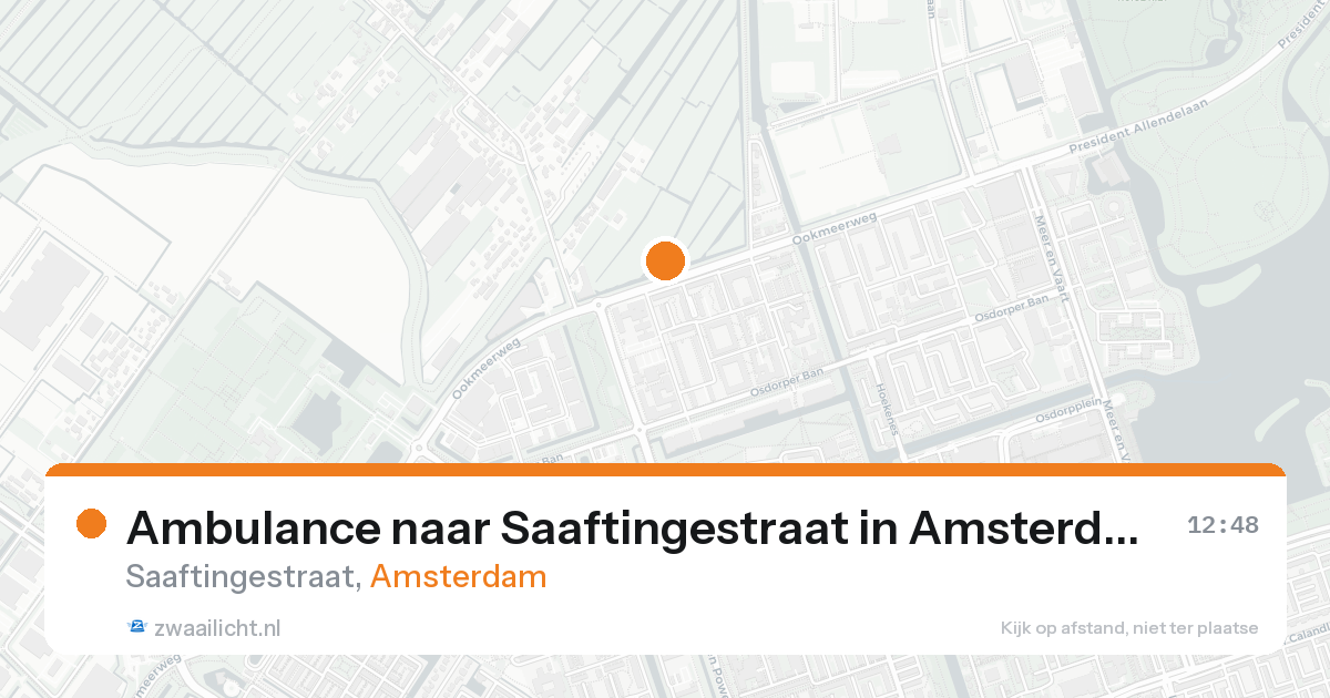 Ambulance naar Saaftingestraat in Amsterdam — 19 aug 2026
