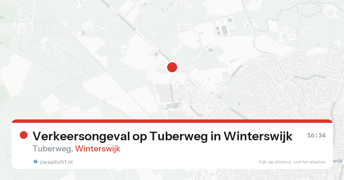Verkeersongeval op Tuberweg in Winterswijk — 25 aug 2026