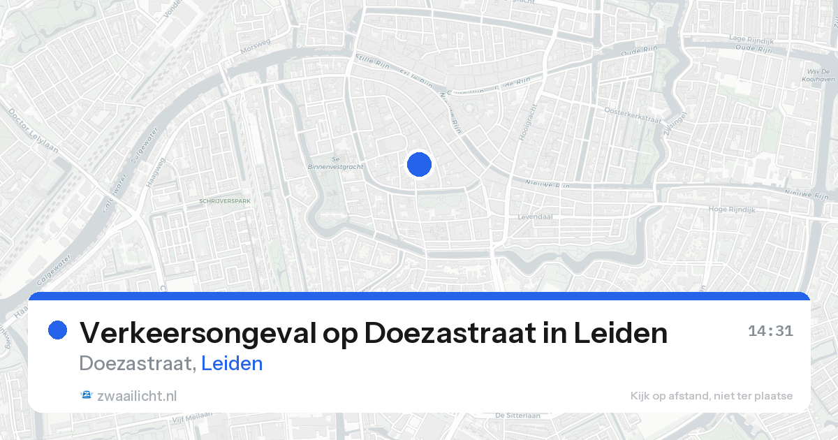 Verkeersongeval op Doezastraat in Leiden — 21 aug 2026