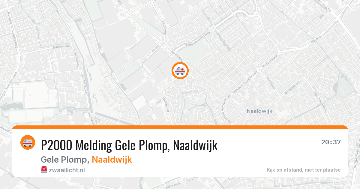 P2000 Melding Gele Plomp, Naaldwijk — 26 jun 2026