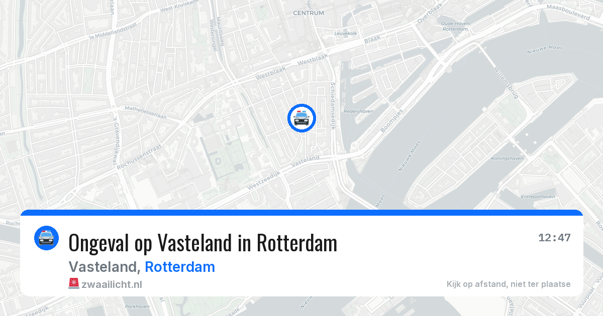 Ongeval op Vasteland in Rotterdam — 7 jun 2026