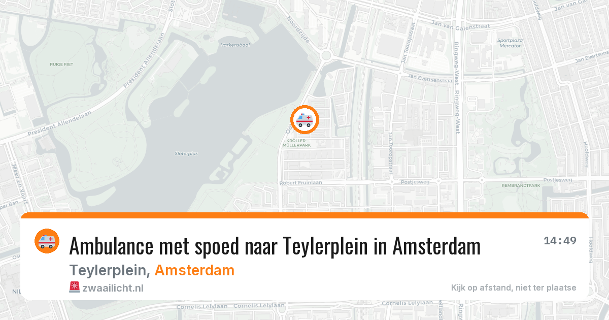 Ambulance met spoed naar Teylerplein in Amsterdam — 29 mei 2026