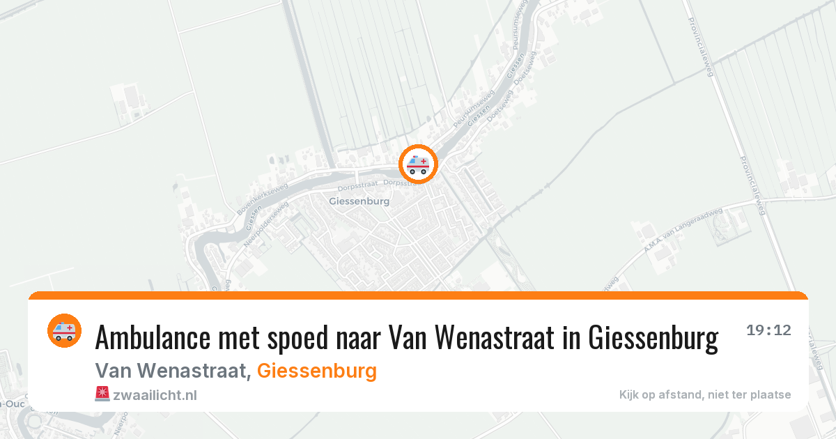 Ambulance met spoed naar Van Wenastraat in Giessenburg — 16 mrt 2026