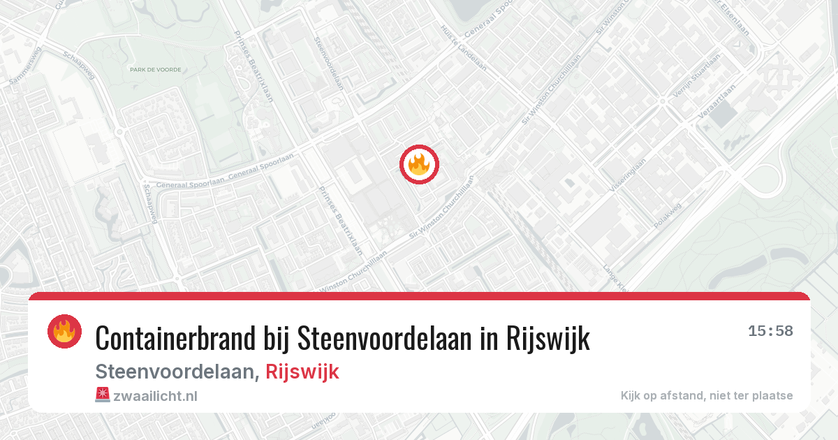 Containerbrand bij Steenvoordelaan in Rijswijk — 9 jul 2026