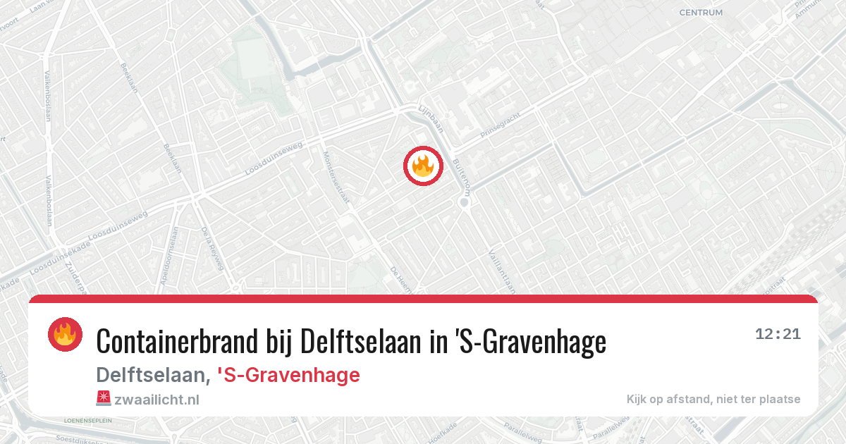 Containerbrand bij Delftselaan in 'S-Gravenhage — 14 jul 2026