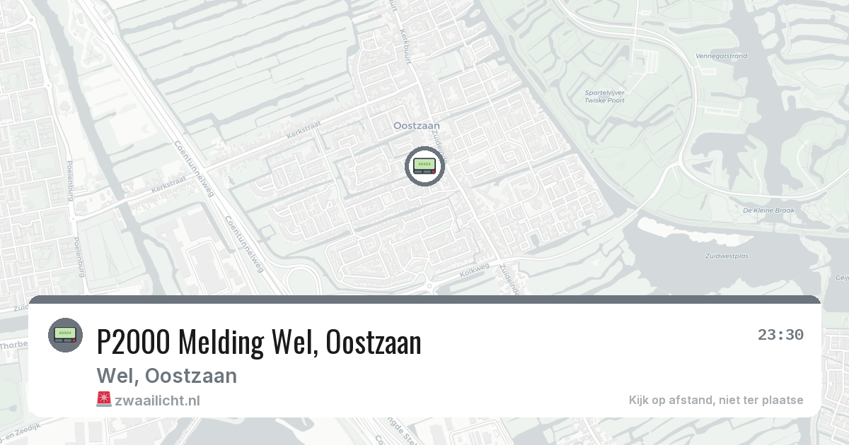 P2000 Melding Wel, Oostzaan — 13 aug 2026