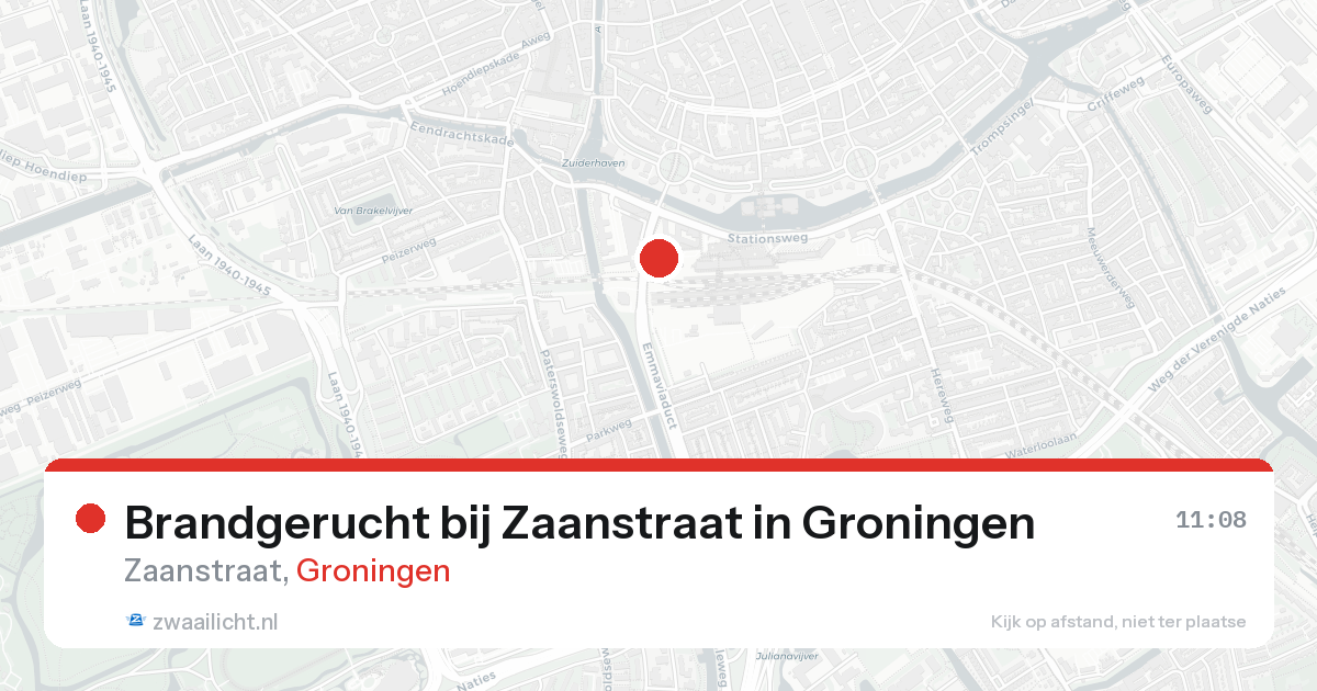 Brandgerucht bij Zaanstraat in Groningen — 21 aug 2026