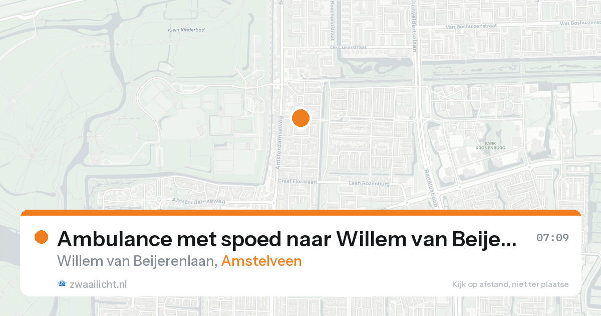 Ambulance met spoed naar Willem van Beijerenlaan in Amstelveen — 18 aug 2026
