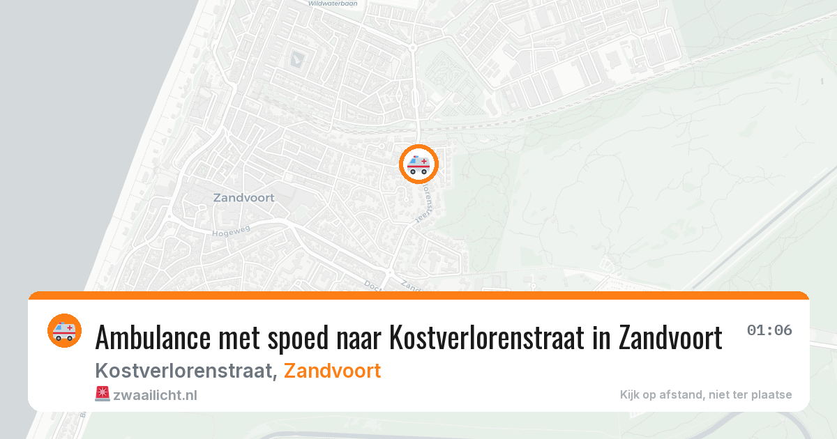 Ambulance met spoed naar Kostverlorenstraat in Zandvoort — 5 apr 2026