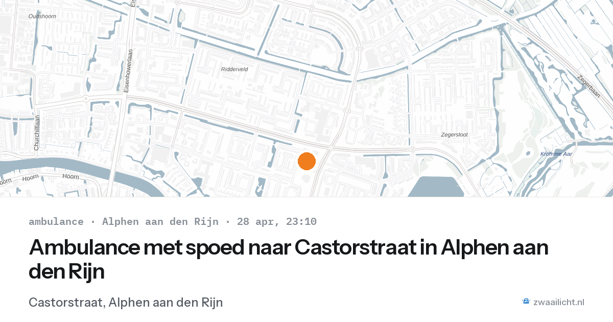 Ambulance met spoed naar Castorstraat in Alphen aan den Rijn — 28 apr 2026