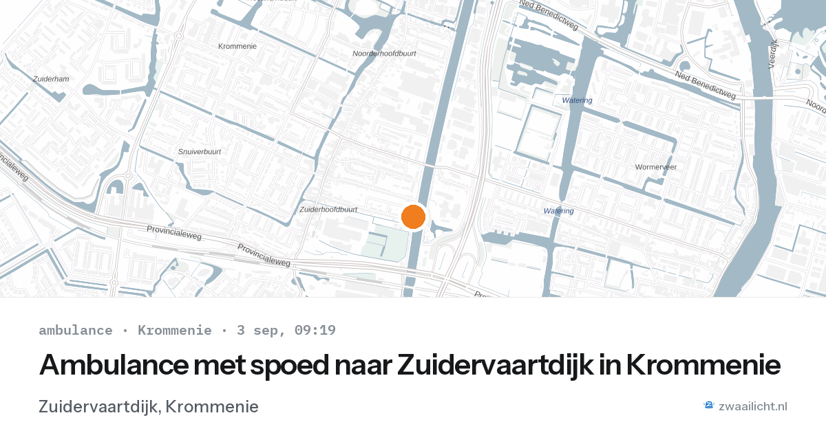 Ambulance met spoed naar Zuidervaartdijk in Krommenie — 3 sep 2026
