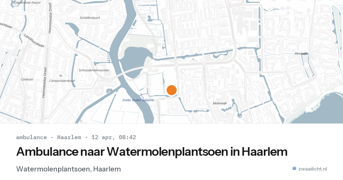 Ambulance naar Watermolenplantsoen in Haarlem — 12 apr 2026