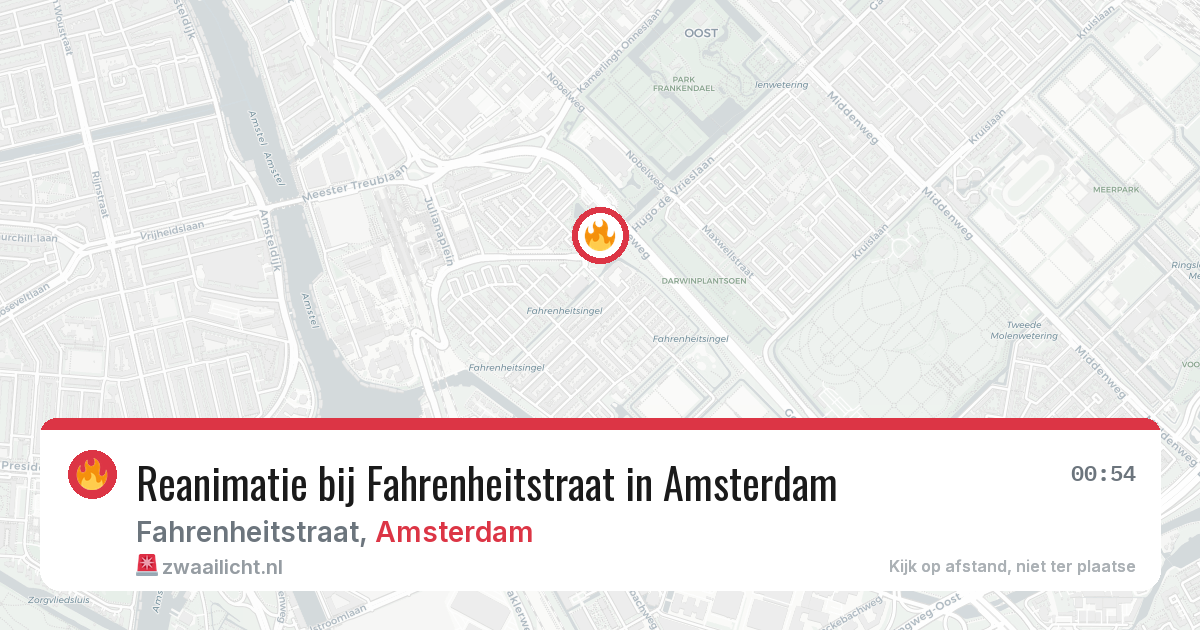 Reanimatie bij Fahrenheitstraat in Amsterdam — 10 aug 2026