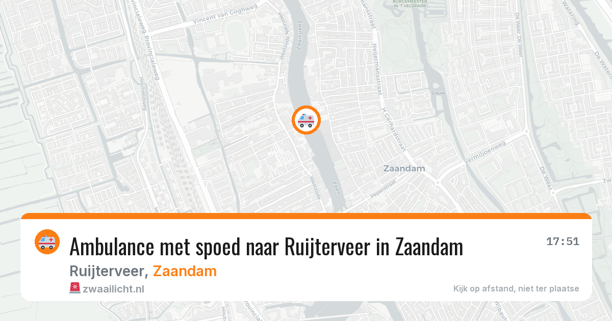 Ambulance met spoed naar Ruijterveer in Zaandam — 24 apr 2026
