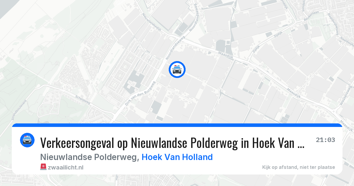 Verkeersongeval op Nieuwlandse Polderweg in Hoek Van Holland — 4 aug 2026