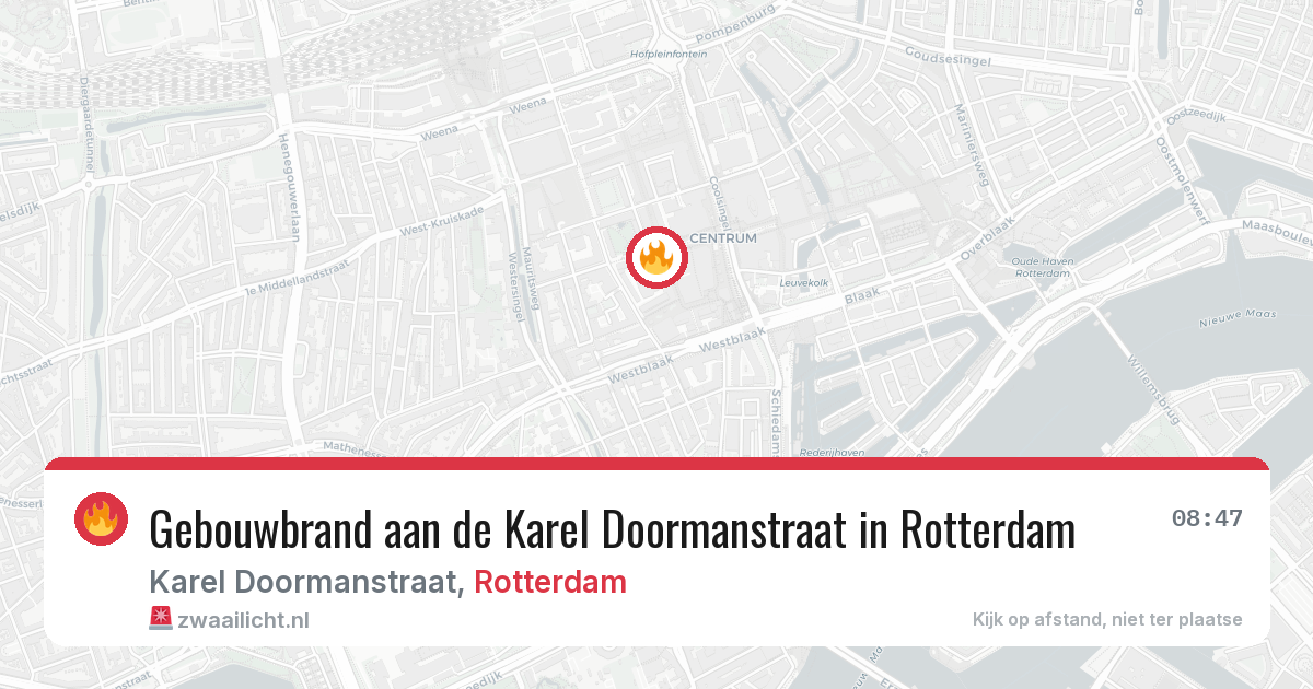 Gebouwbrand aan de Karel Doormanstraat in Rotterdam — 18 mei 2026