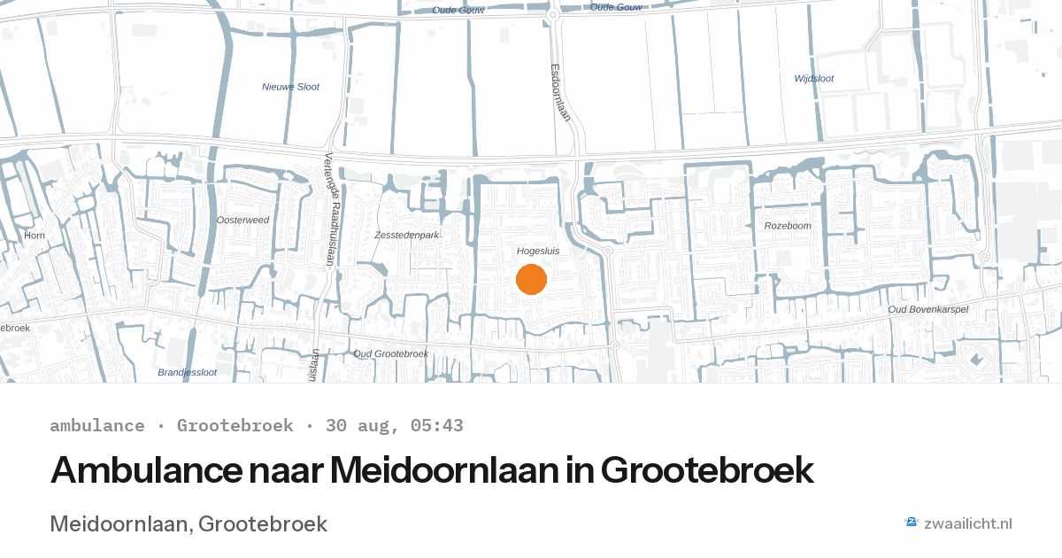 Ambulance naar Meidoornlaan in Grootebroek — 30 aug 2026